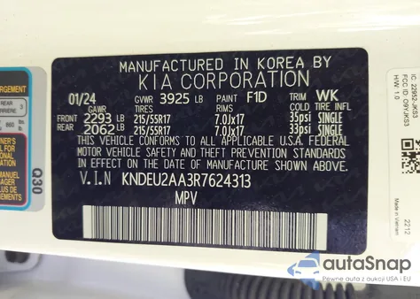 2024 Kia Seltos S из США, поврежденный, VIN KNDEU2AA3R7624313